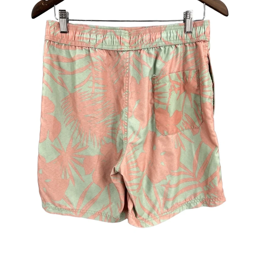 Maui & Sons‎ Board Shorts Swim Trunks Tropical Palm Print Size Medium